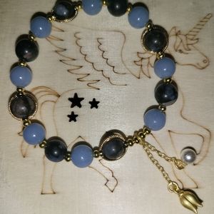 Angelite & Que-Sera Crystal Bracelet